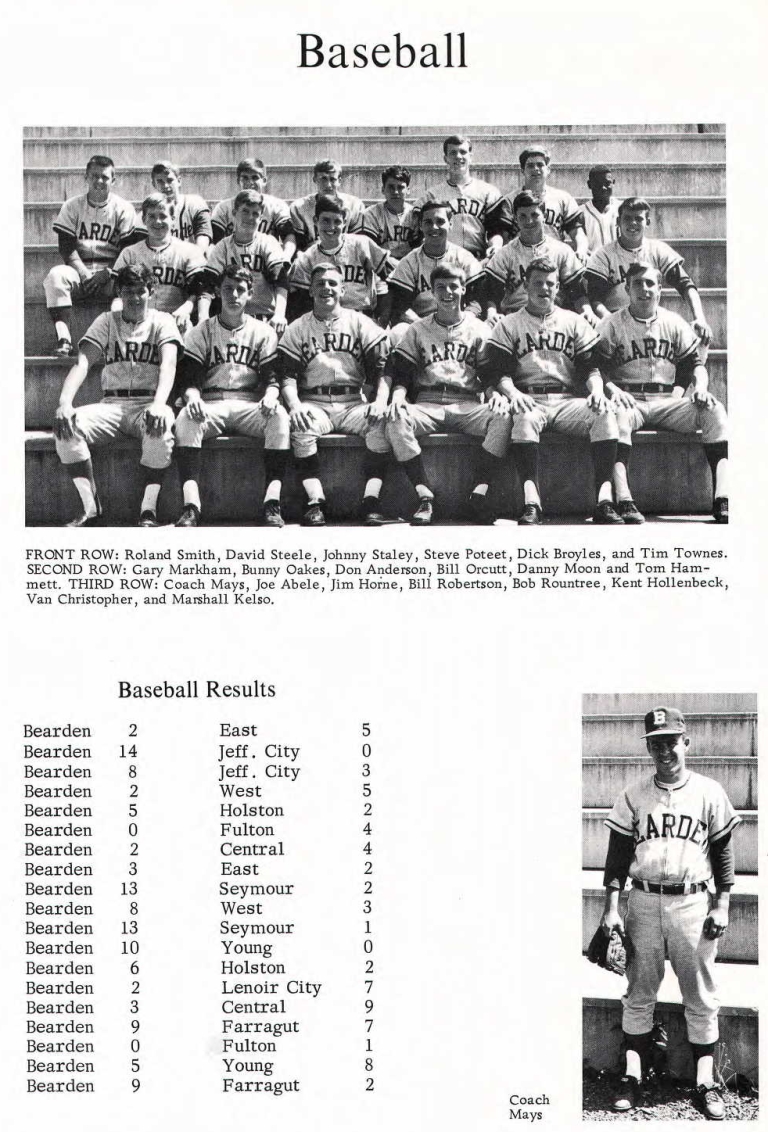 Old Knoxville Base Ball Bearden High School 1969