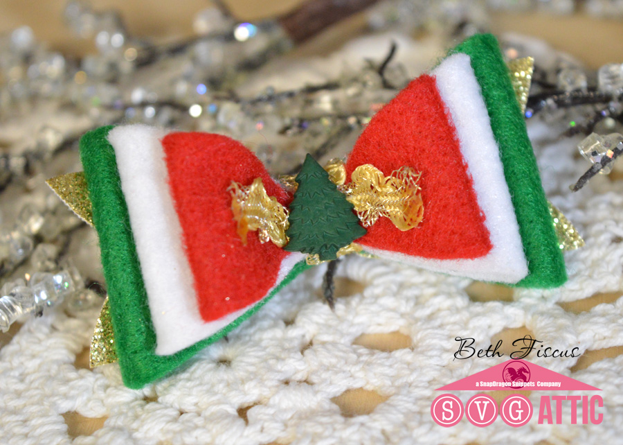SVG Attic Blog Christmas Hair Bow with Beth