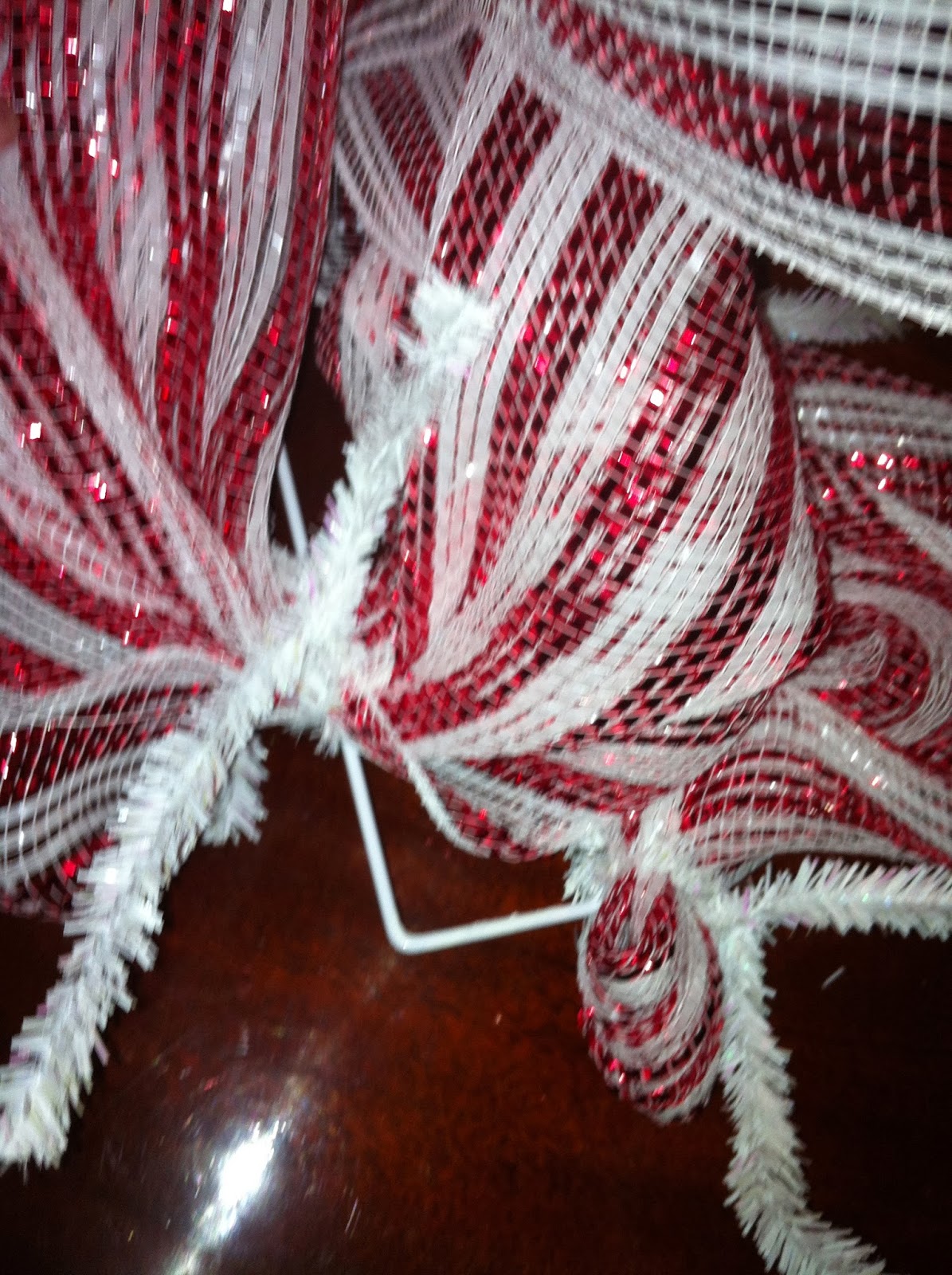 My Crafty World Candy Cane Deco Mesh Wreath