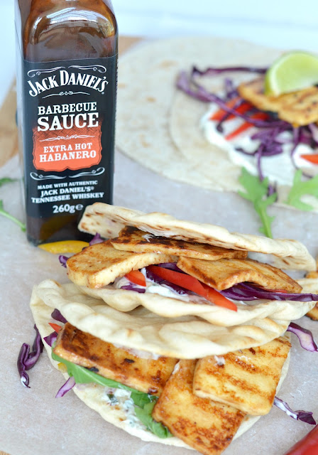 Hot & Spicy Halloumi & Salad filled Flatbread