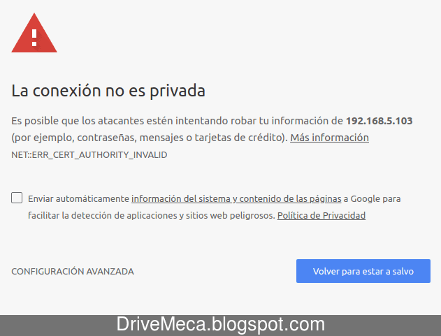 Por su certificado propio es normal que el browser te alerte sobre webmin Por su certificado propio es normal que el browser te alerte sobre webmin