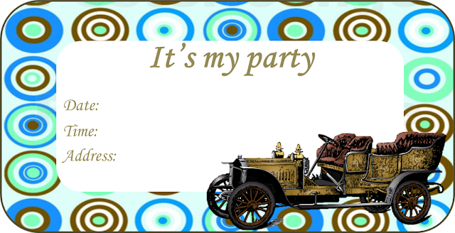 Old Cars Free Printable Kit. Old Cars Free Printable Invitations, Labels or Cards.