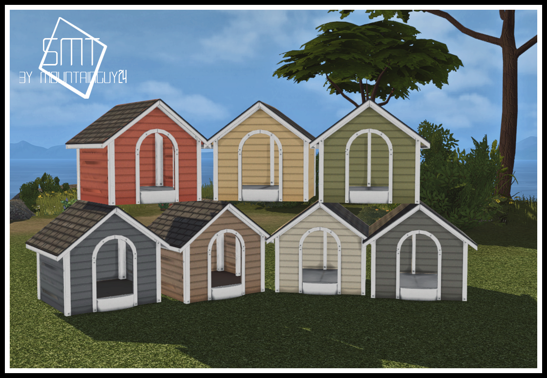 Sims 4 Ccs The Best Mg24 Haggys Functional Dog House Retexture 2t4