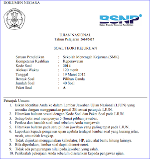 Soal Teori Kejuruan (STK) Keperawatan UN/UNBK SMK 2017/2018