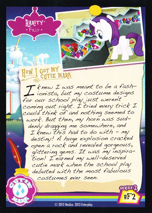 My Little Pony Rarity [Filly] Series 2 Trading Card MLP Merch