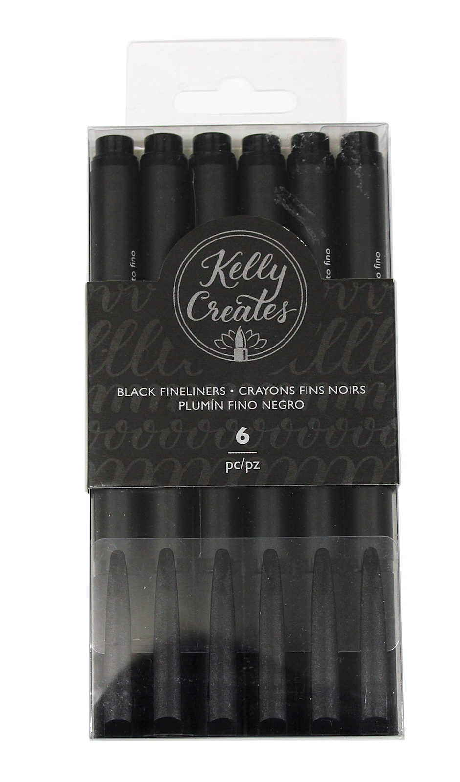 Kelly Creates Fineliners Pens 6/Pkg-Black