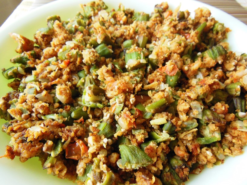 Chumkie's Kitchen Fried Okra Smothered in Toasted Chickpea Flour