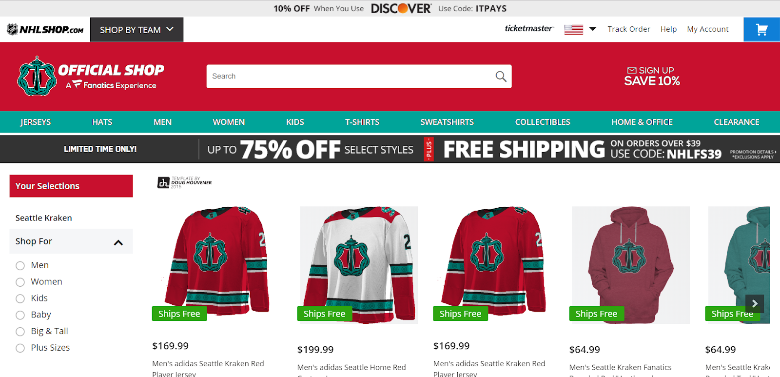 seattle kraken nhl shop