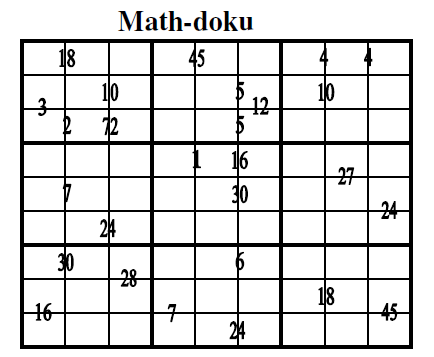 Math-doku (Guest Authors Sudoku #8)