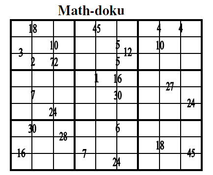 Math-doku (Guest Authors Sudoku #8) 