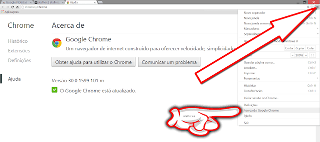 Atualizar o Google Chrome