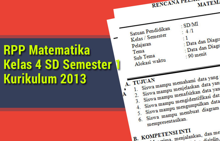 RPP Matematika Kelas 4 SD Semester 1 Kurikulum 2013 RPP K13
