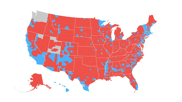2016 US presidential election: Voting map by counties