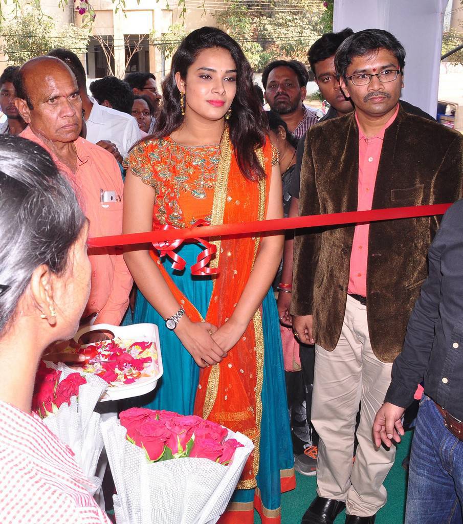 Telugu Tv Actress Hari Teja Hot Looking Face In Orange Dress