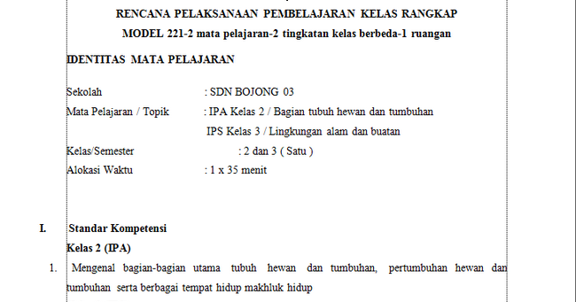Download RPP Kelas Rangkap Tugas Kuliahku