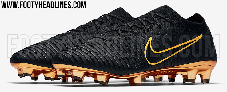 nike flyknit black and gold football boots