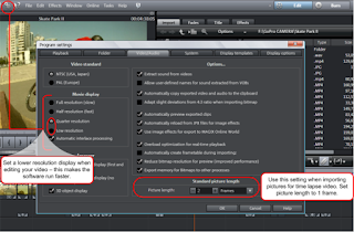 Time Lapse Photography Setting in Magix Edit Pro