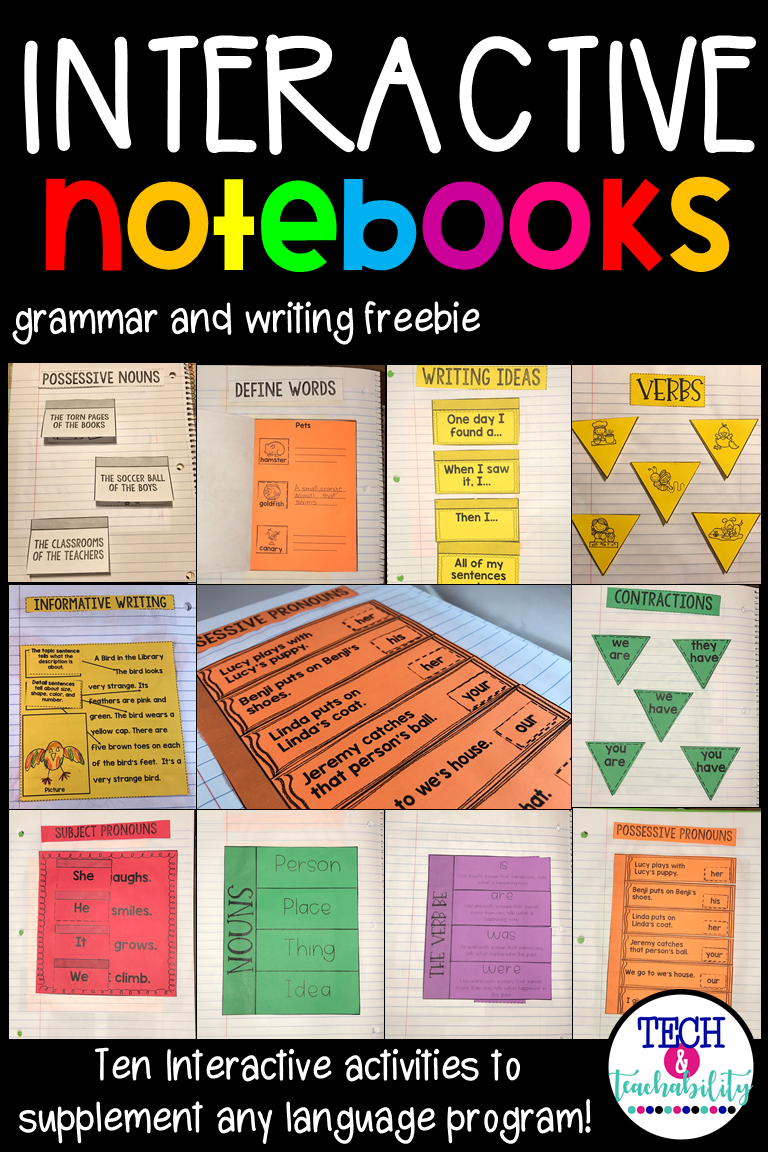 Grammar and Writing Interactive Notebook Freebie!! Tech and Teachability