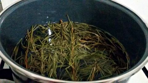 Preparación de la infusión de romero para la caída del cabello