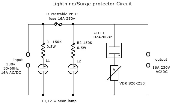 LIGHTING/SURGE PROTECTOR CIRCUIT ~ ElecDude