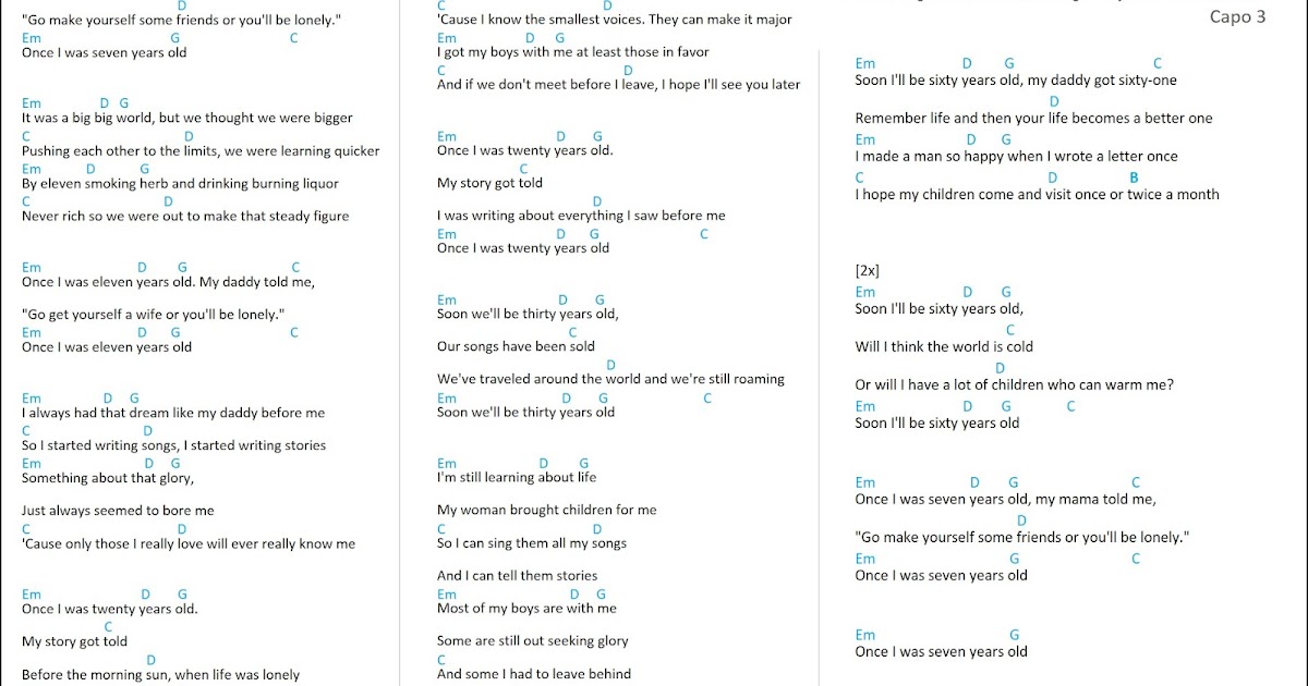 7 years piano chords pdf