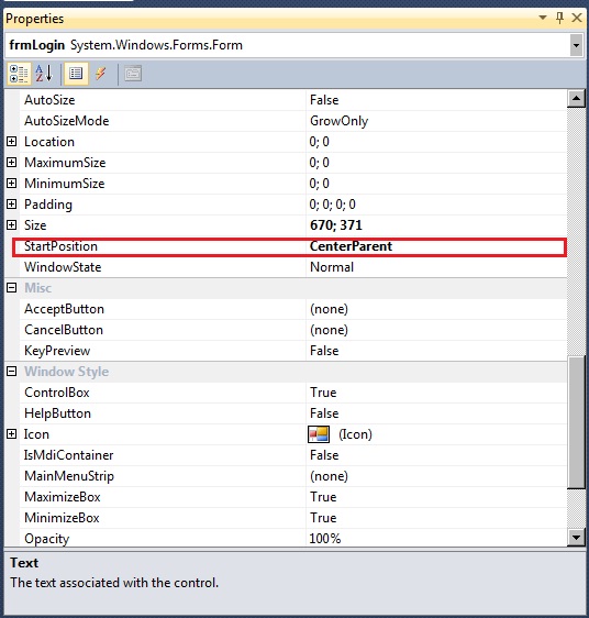 Apie WEB technologijas Windows Form Properties