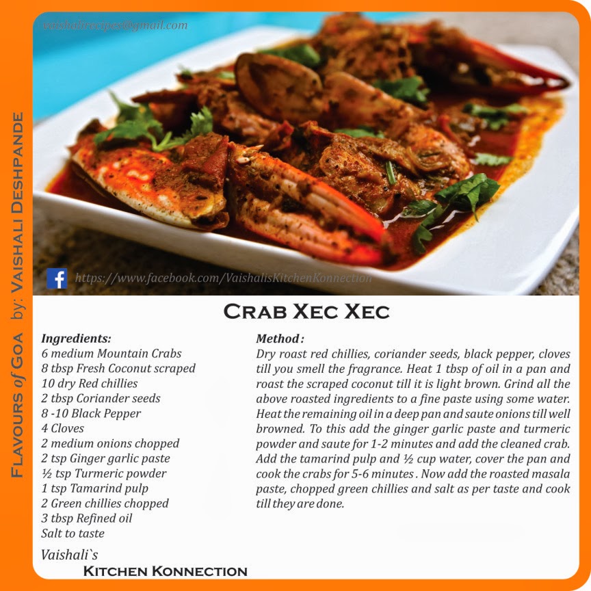 Vaishali`s Kitchen Konnection Crab Xec Xec