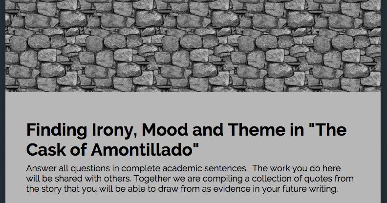 The cask of amontillado theme