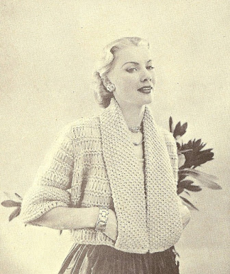 The Vintage Pattern Files: Free 1950's Knitting Pattern - A Coat in Novelty Wool
