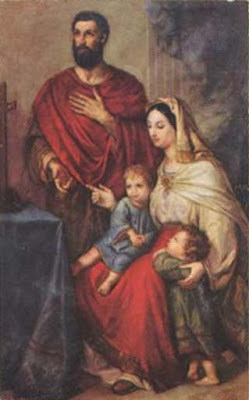 Family of Milan Christian martyrs, Vitalis, Valeria and twin sons, Gervasius and Protasius - depicted in a family portrait