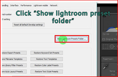 Open Lightroom preset folder
