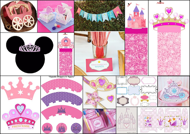 Princesas: Decoración, Kits para Imprimir Gratis, Actividades, Paso a Pasos y Más.