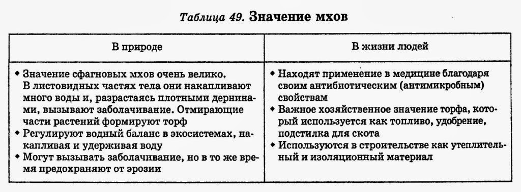 Каково значение мхов в природе 7 класс. Значение моховидных в природе и жизни человека. Значение мхов таблица. Значение мхов в природе и жизни человека. Значение мхов в природе.