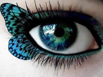 Cute Blue Butterfly Eye Makeup