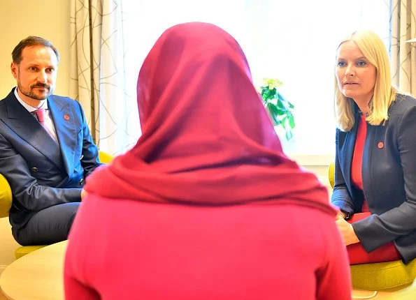 Crown Princess Mette-Marit and Crown Prince Haakon visited a women shelter in Trondheim on International Women's Day