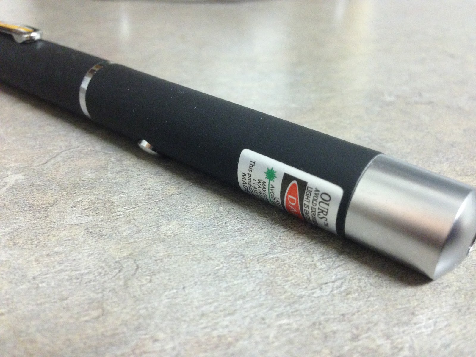 laser pointer with safety label