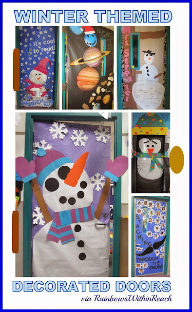 Winter Themed Decorated Doors in Early Elementary via RainbowsWithinReach