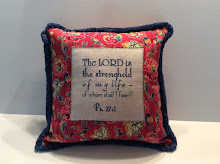 Ps. 27:1 - red/blue print - 16"