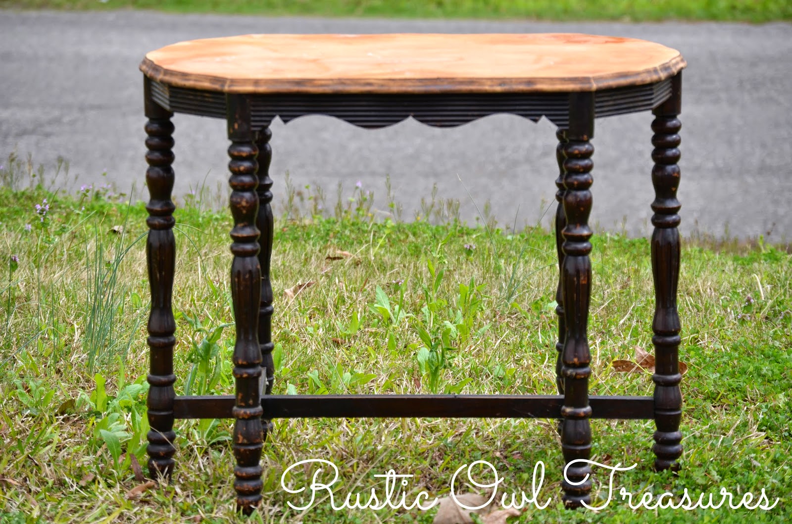 Rustic Owl Treasures Vintage end table