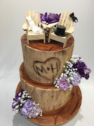 cake tree birch wood fondant flowers