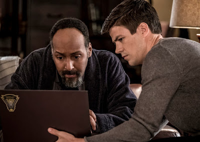 The Flash -- "Nora" -- Image Number: FLA501a_0035.jpg -- Pictured (L-R): Jesse L. Martin as Detective Joe West and Grant Gustin as The Flash -- Photo: Katie Yu/The CW -- © 2018 The CW Network, LLC. All rights reserved