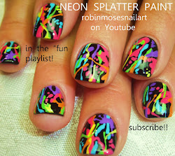 nail nails neon splatter paint rainbow moses pink robin flower watercolor designs pop teal splash easy diy pastel summer tutorial