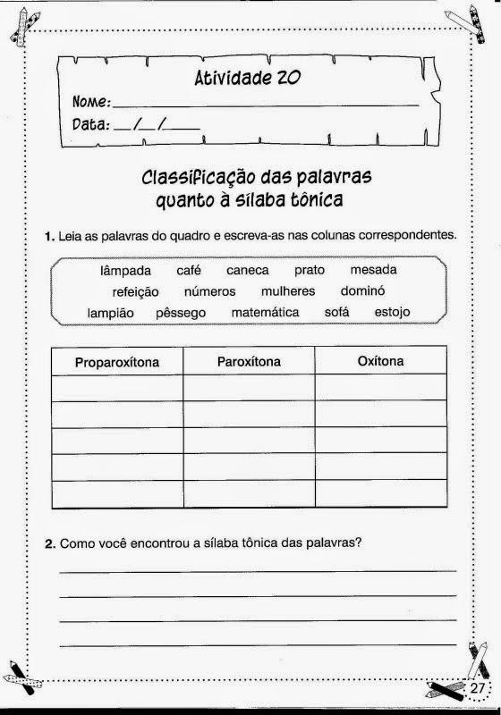Atividades de Português para o 3° ano para imprimir!-ESPAÇO EDUCAR