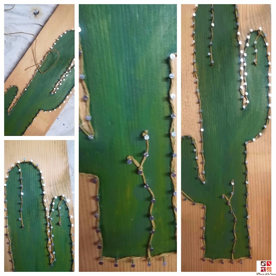 como hacer un cactus en tablero de madera