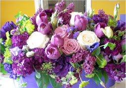 purple pink flower arrangements