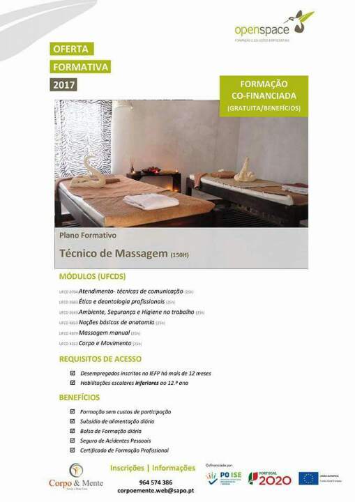 formação financiada massagem Viana do Castelo