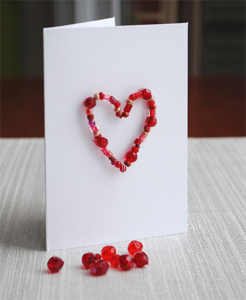 bead valentine card