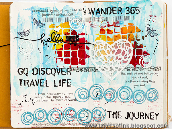 Layers of ink - Wander 365 Art Journal Page by Anna-Karin