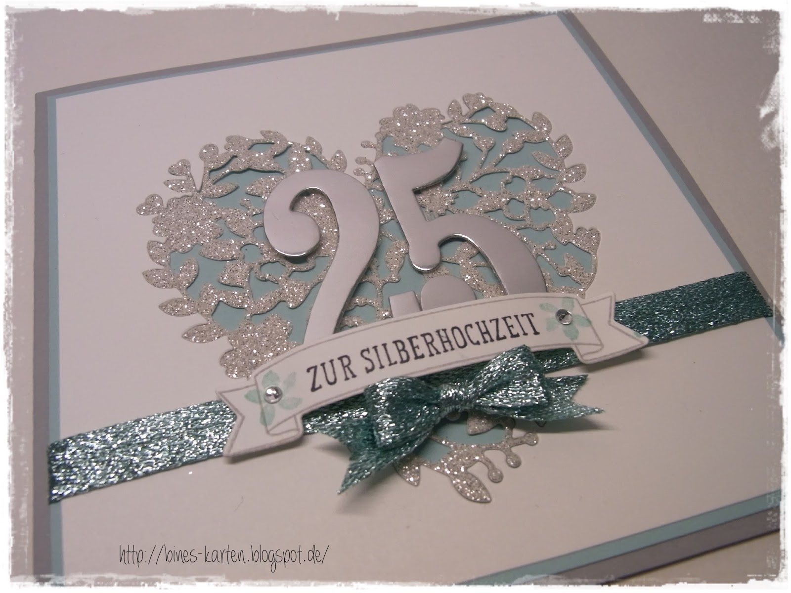 Bines Karten: Karte zur Silberhochzeit Bines Karten: Karte zur Silberhochzeit