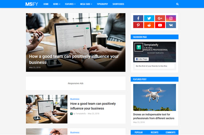 Msify - Responsive Blogger Template Msify - Responsive Blogger Template